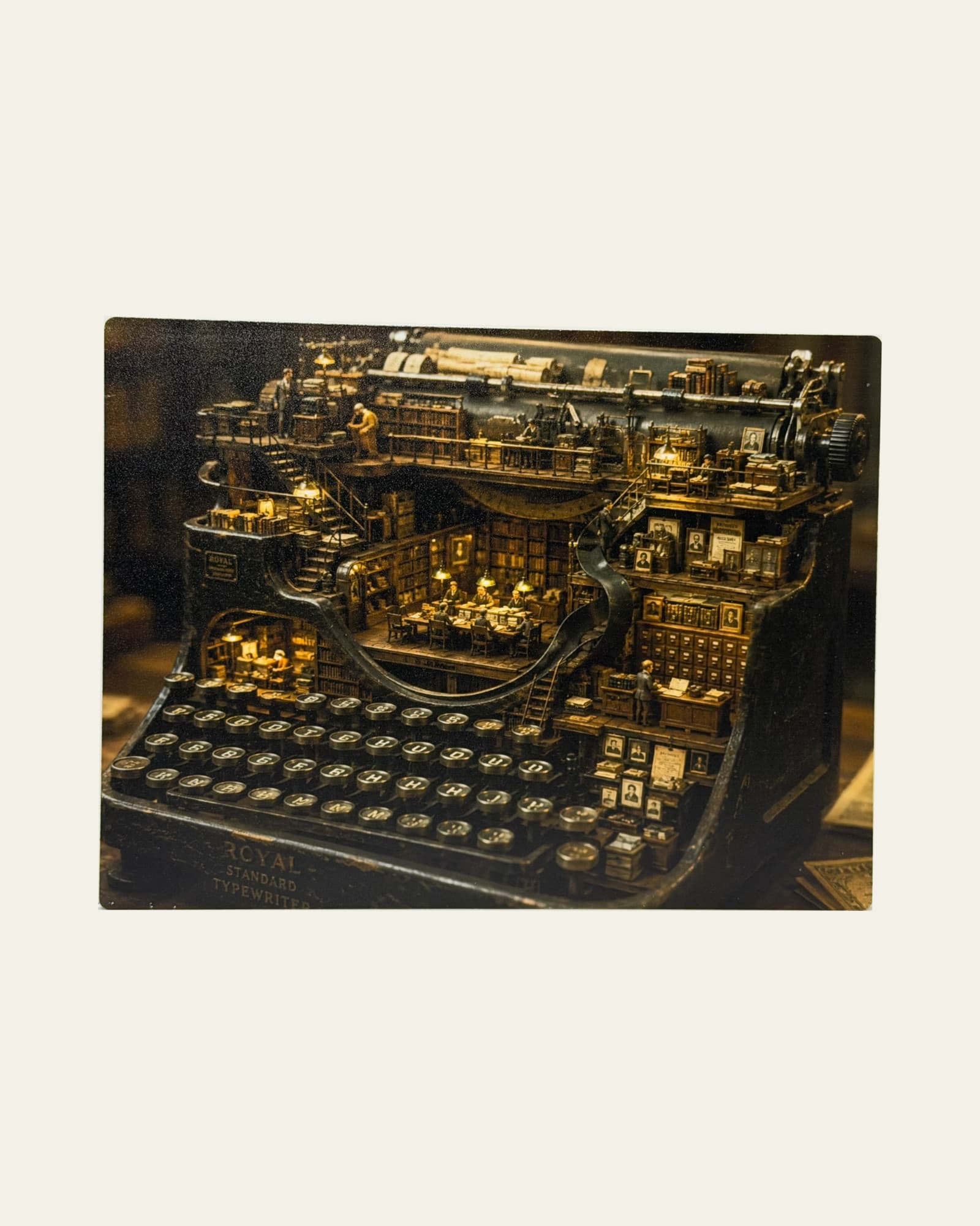 The Archivist's Typewriter metal panel