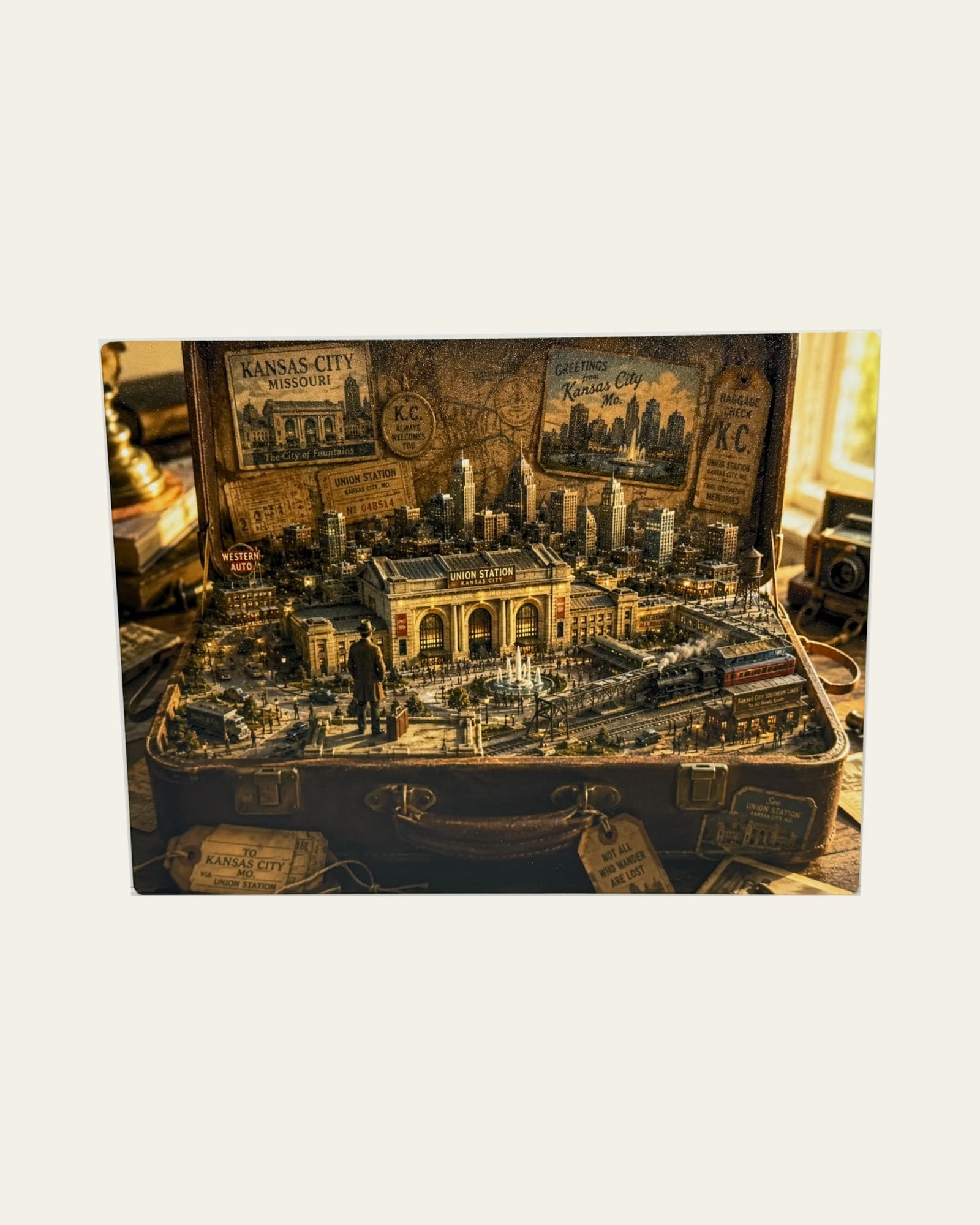 Union Station Suitcase metal panel