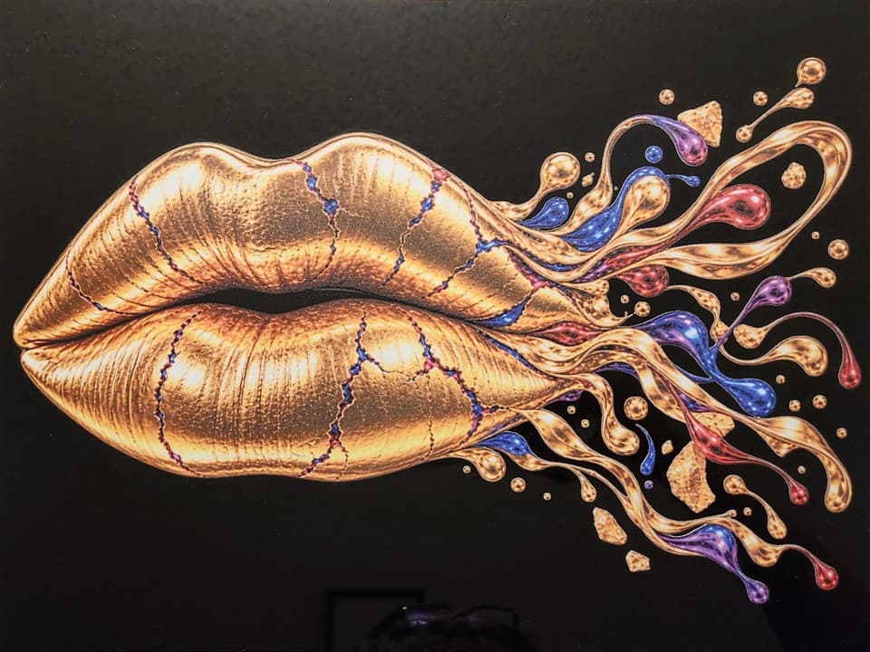 Gold Lips, a one-of-one gifted piece from the studio archive